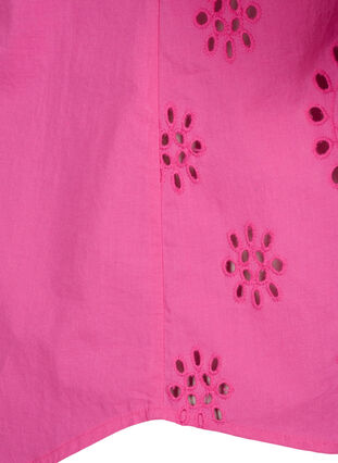 Bluzka koszulowa z haftem angielskim i rekawem 3/4, Raspberry Rose, Packshot image number 3