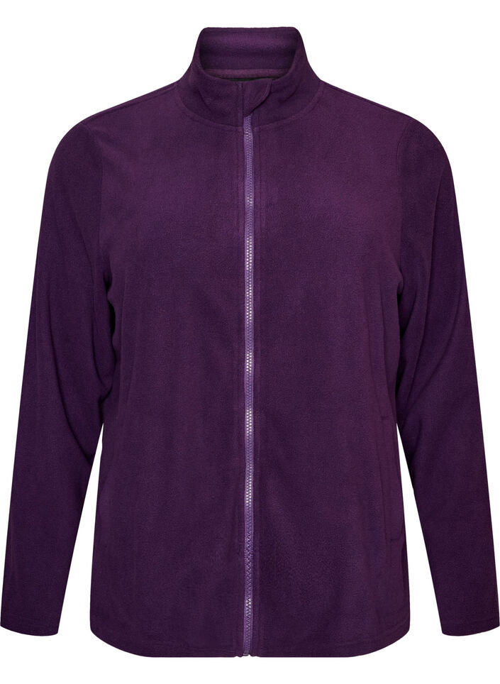 Bluza polarowa z suwakiem i wysokim kolnierzem, Fioletowy, Packshot image number 0