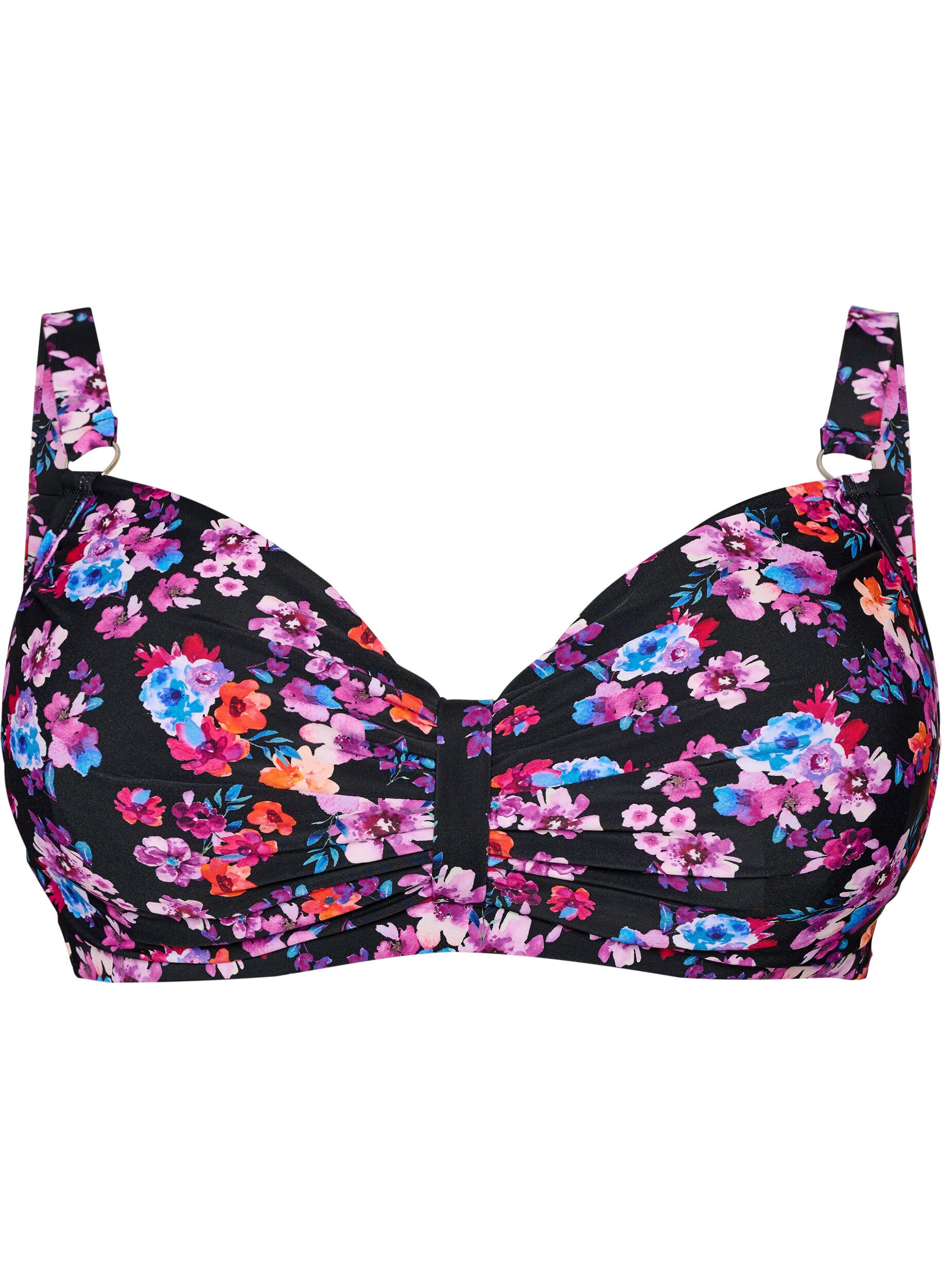 ZizziUnderwire bikini bra with pattern, Purple, Packshot image number 0