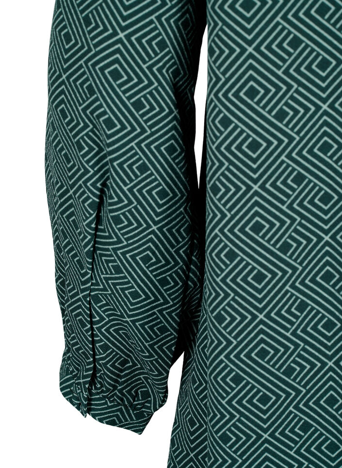 Sukienka z dekoltem w serek i z nadrukiem, Scarab Graphic AOP, Packshot image number 3