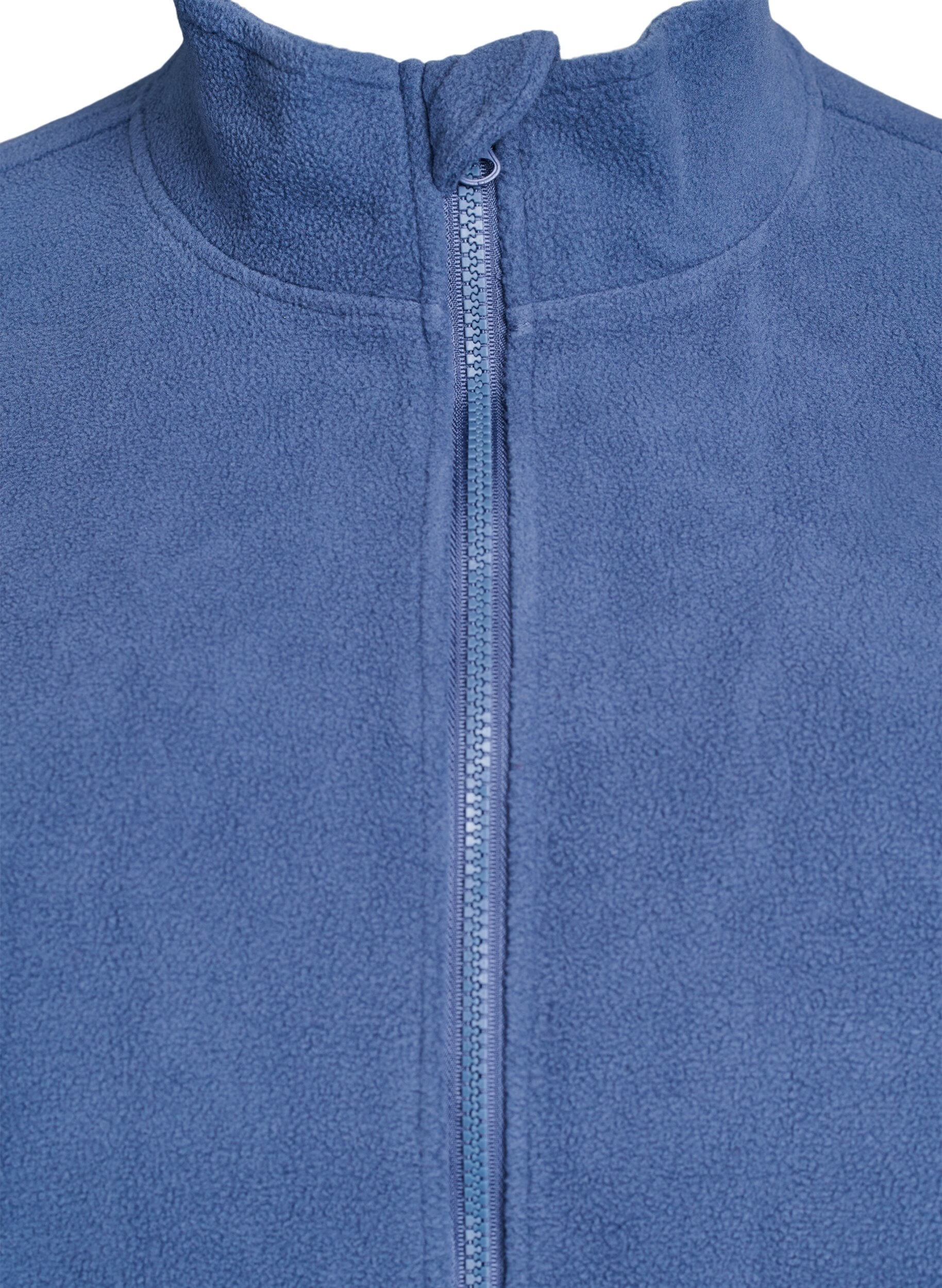 ZizziBluza polarowa z suwakiem i wysokim kolnierzem, Niebieskie, Packshot image number 2