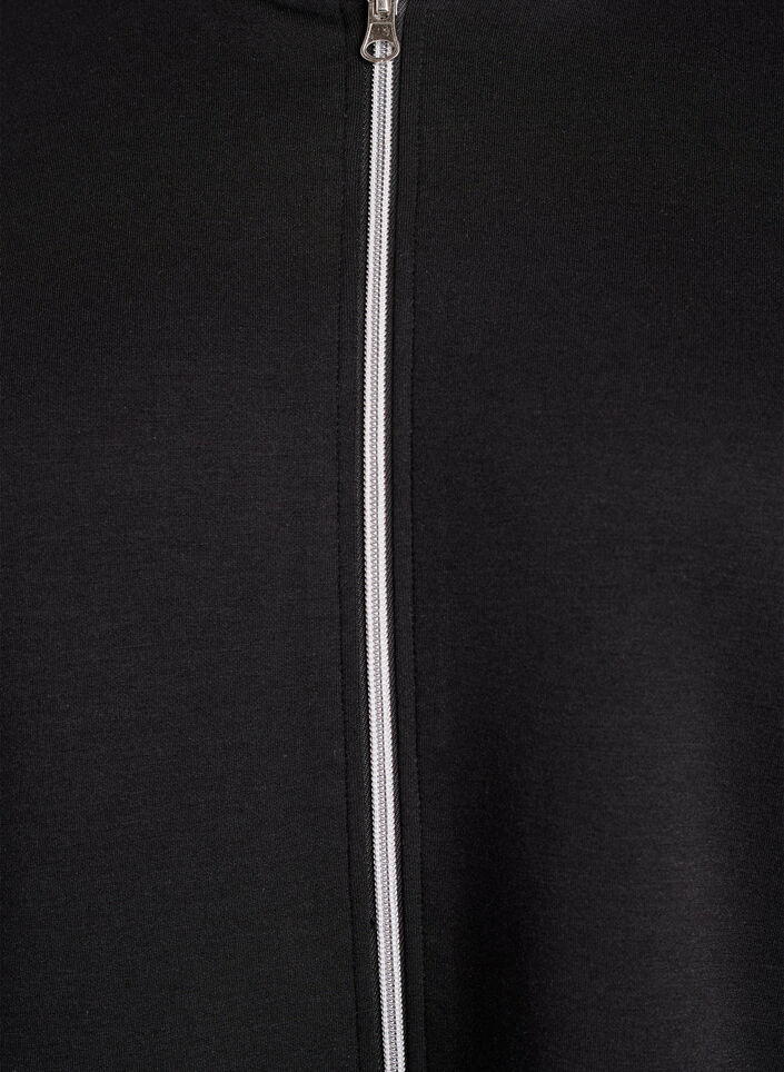 Bluza z kapturem do nurkowania z zamkiem i kieszeniami, Czarne, Packshot image number 2