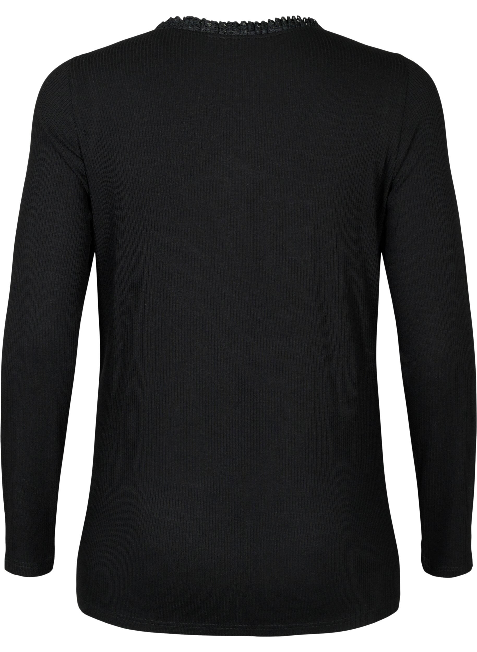 Zizzi Bluzka ciazowa z koronka i dlugim rekawem, Czarne, Packshot image number 1