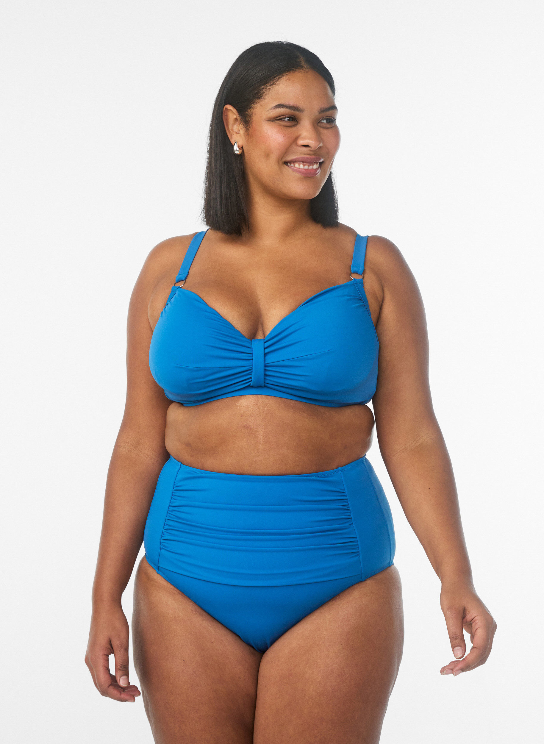 D&oacute;l bikini z wysokim stanem, Niebieskie, Model