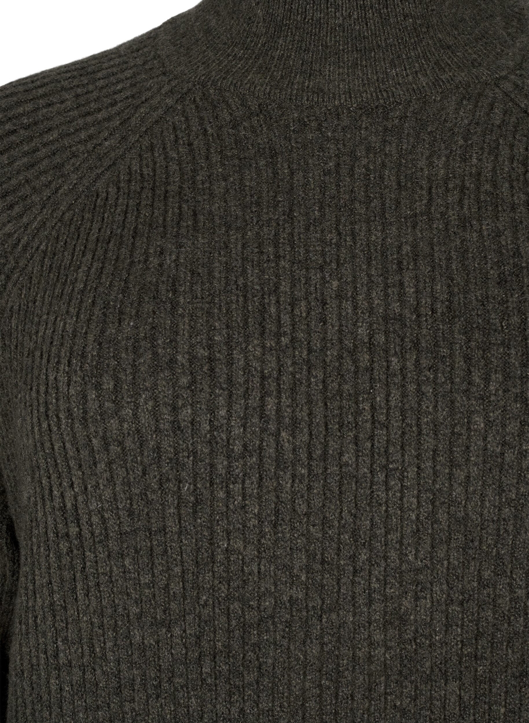 Zizzi Dzianinowa sukienka z dlugimi rekawami i golfem, Sea Turtle Mel., Packshot image number 2