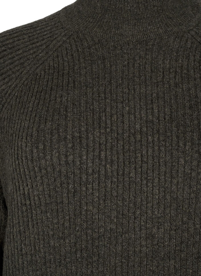 Dzianinowa sukienka z dlugimi rekawami i golfem, Sea Turtle Mel., Packshot image number 2