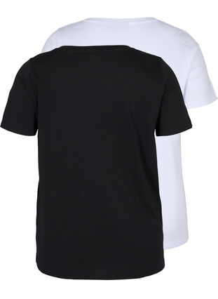 2-pack podstawowa koszulka bawelniana, Black/Bright W, Packshot image number 1