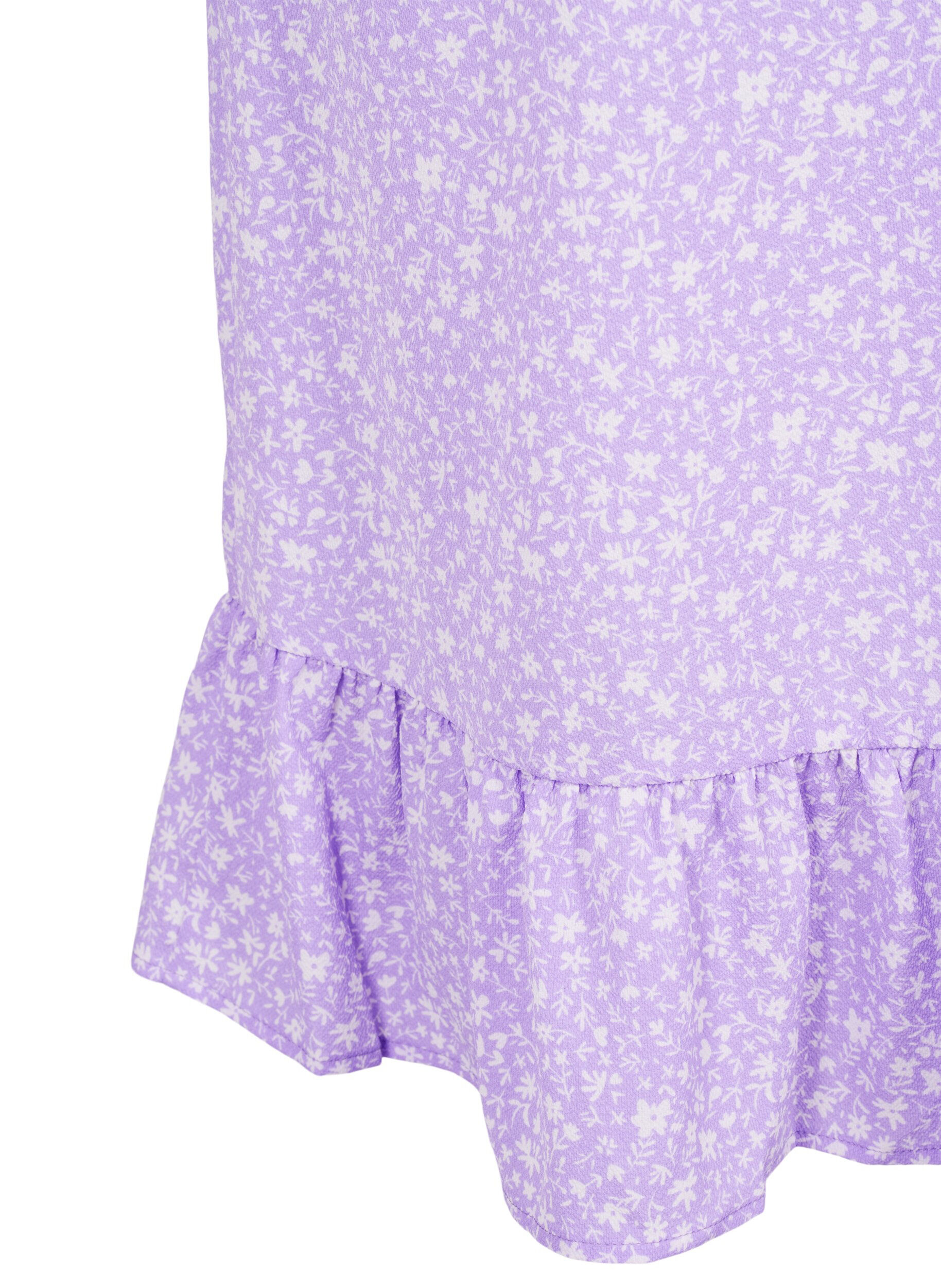 Zizzi Kopertowa sukienka z nadrukiem i kr&oacute;tkim rekawem, Fioletowy, Packshot image number 3