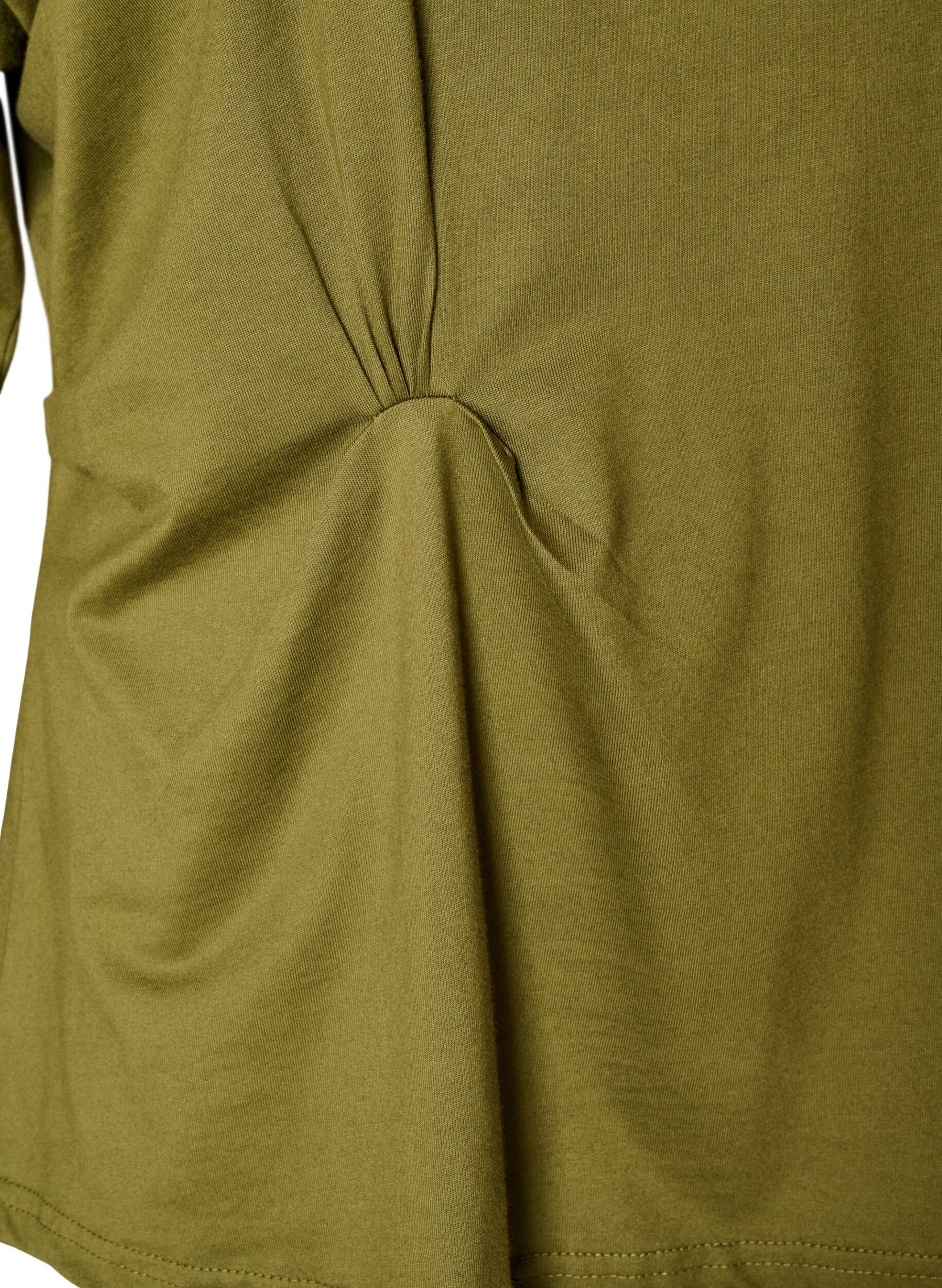 ZizziT-shirt z drapowaniem, Zielony, Packshot image number 3