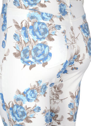 Bardzo waskie jeansy Amy z kwiatowym nadrukiem, White B.AOP, Packshot image number 3