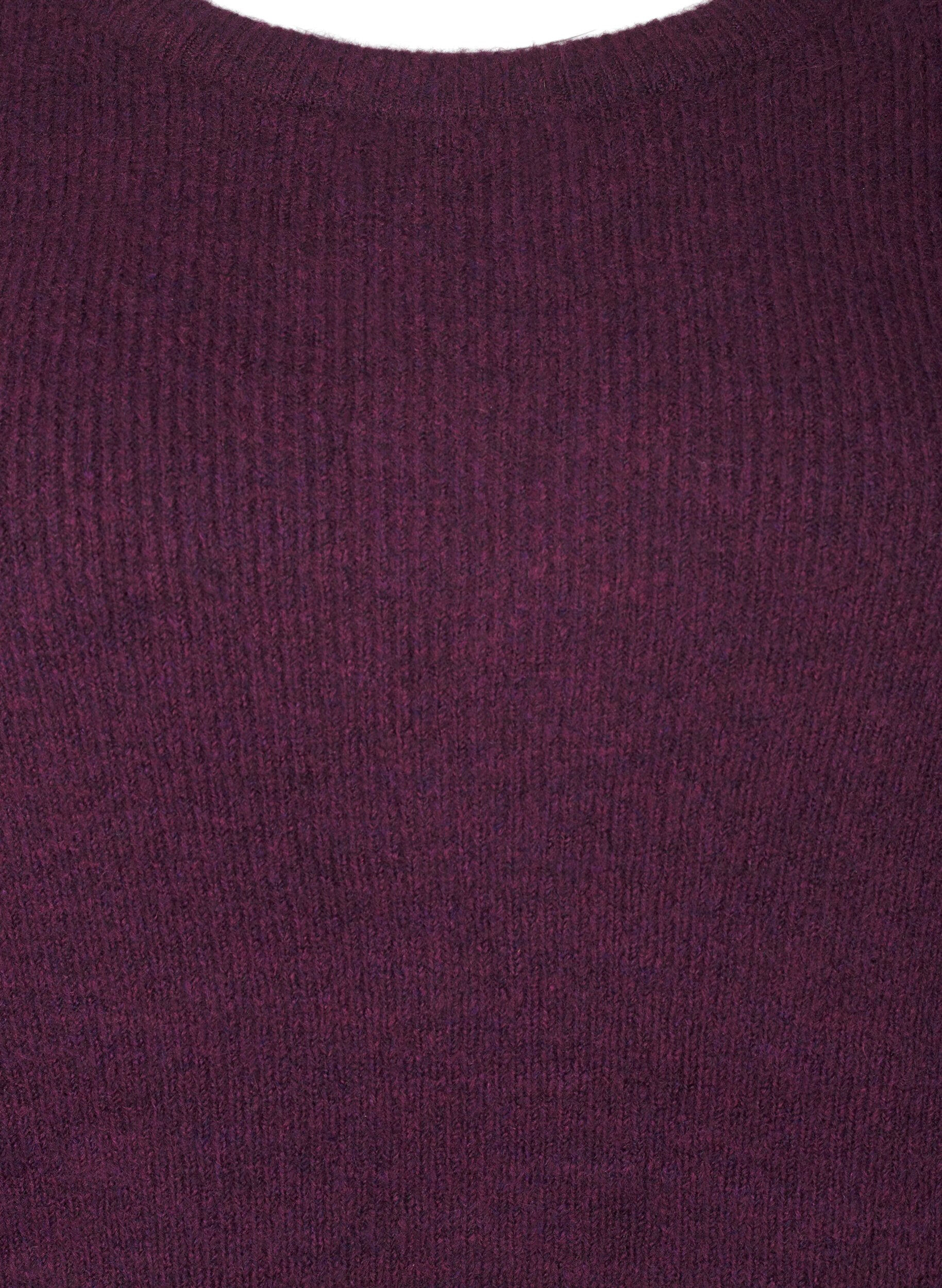 Zizzi Melanzowy sweter z okraglym dekoltem, Potent Purple Mel., Packshot image number 2