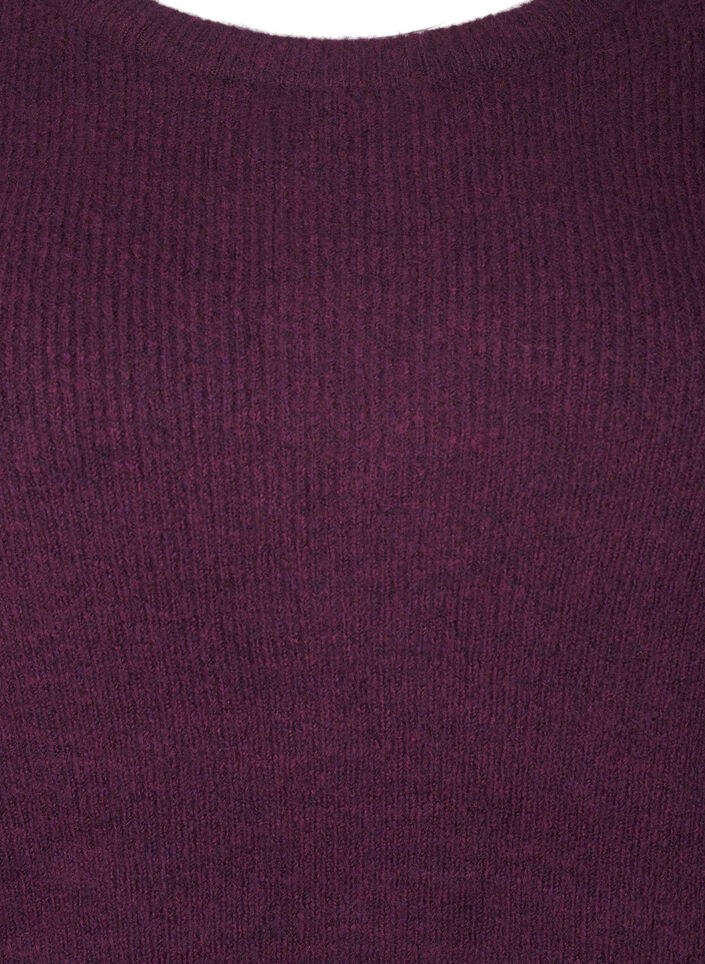 Melanzowy sweter z okraglym dekoltem, Potent Purple Mel., Packshot image number 2