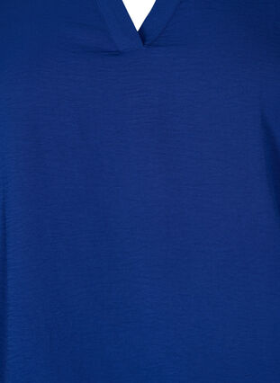 Bluzka z marszczeniem i rekawami 3/4, Blue Depths, Packshot image number 2