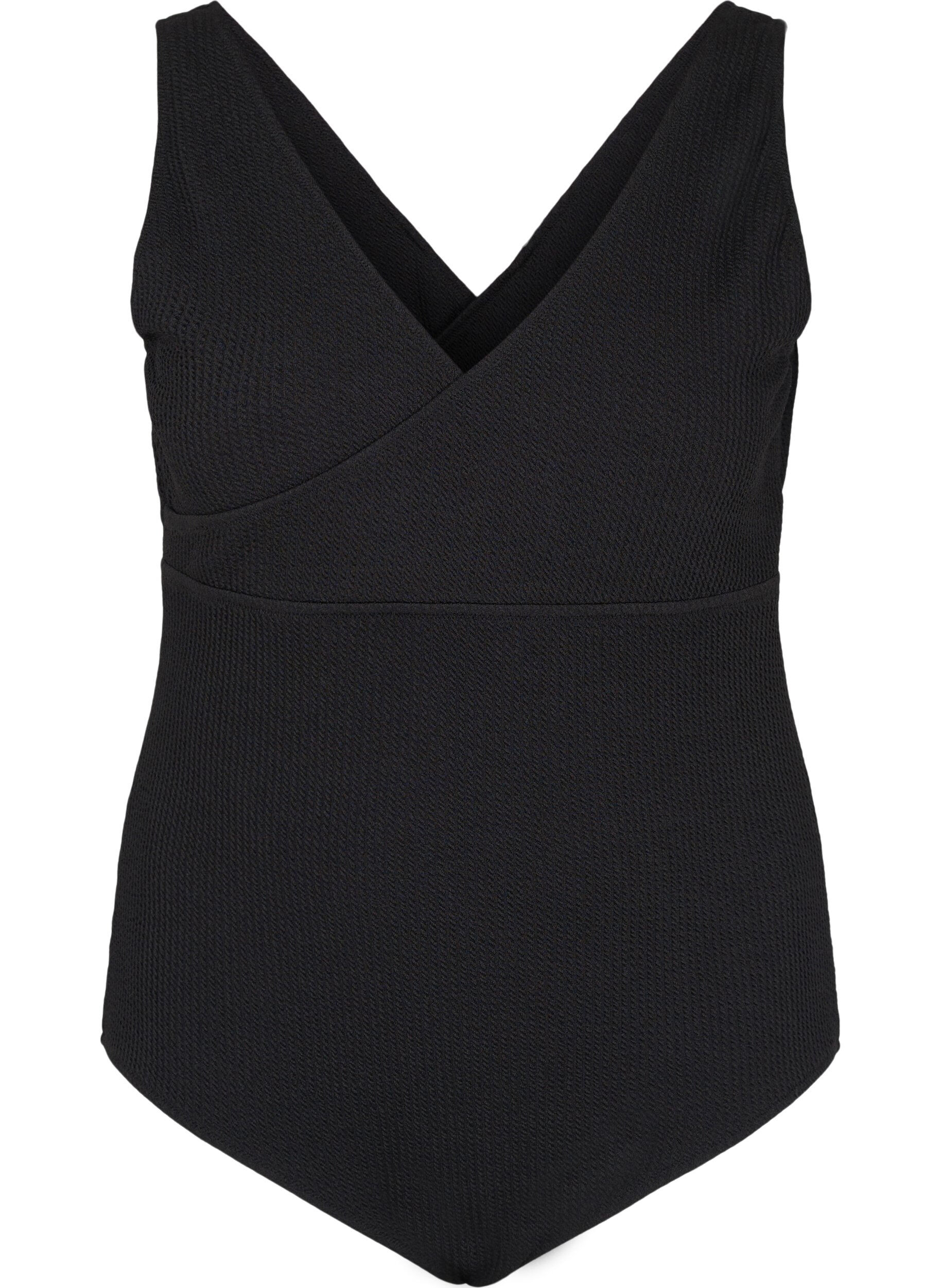 Zizzi Str&oacute;j kapielowy w stylu kopertowym, Black, Packshot image number 0