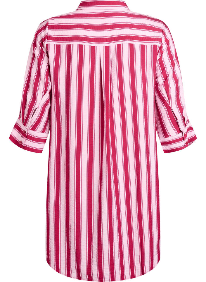 Kr&oacute;tka sukienka z kolnierzykiem i kieszenia na piersi, R&oacute;żowy, Packshot image number 1