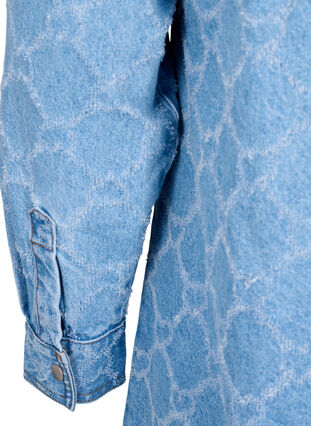 Jeansowa sukienka z przetarciami, Blue denim, Packshot image number 3