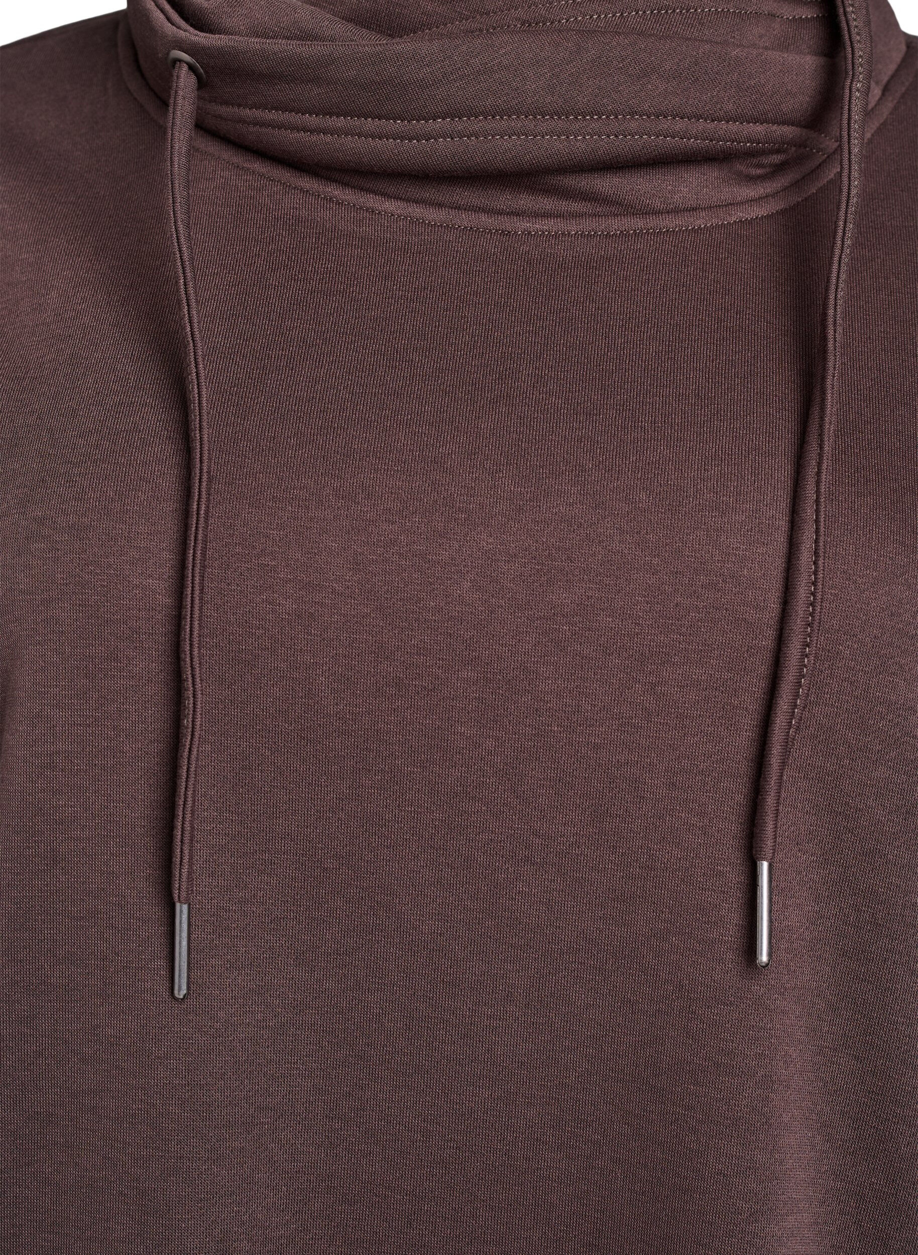 ZizziBluza z wysokim kolnierzem i kieszeniami, Brązowy, Packshot image number 2