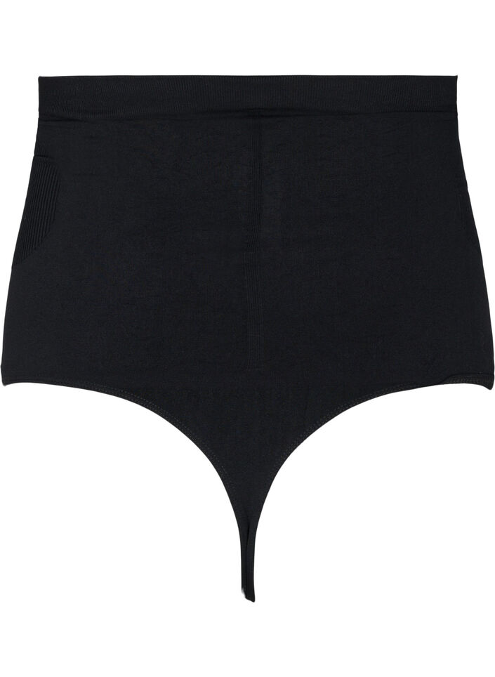High-waisted shapewear g-string, Black, Packshot image number 1