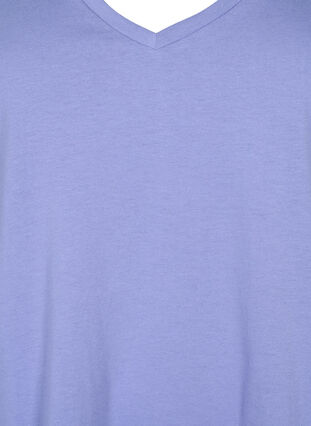 T-shirt z krótkim rekawem i dekoltem w szpic, Lavender Viloet, Packshot image number 2