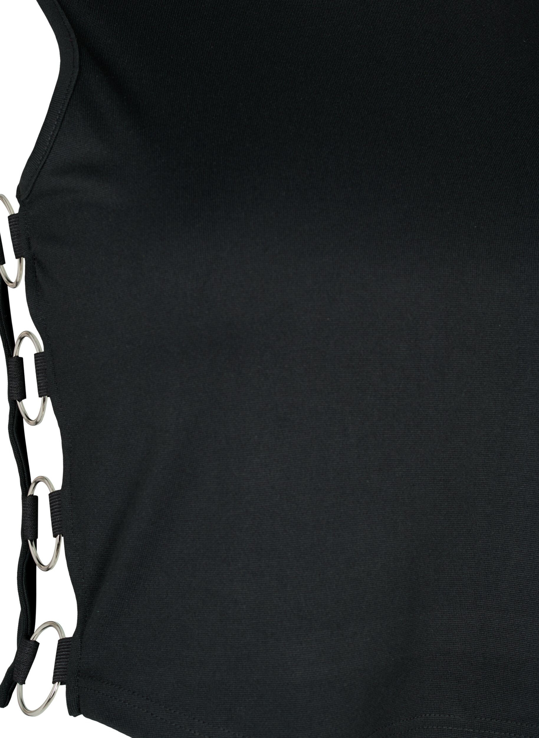 Zizzi Kr&oacute;tki top z odkrytymi bokami, Black, Packshot image number 3