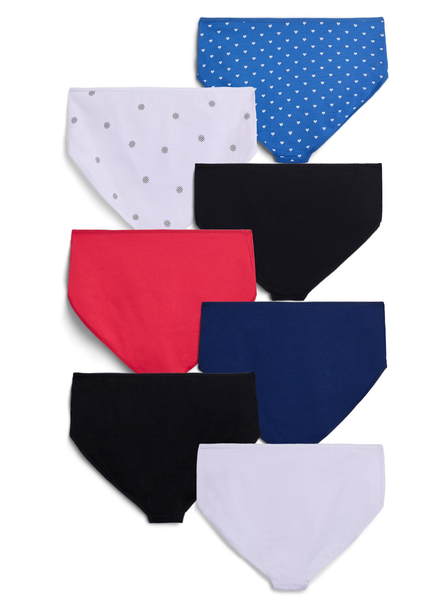 Zizzi Majtki z regularnym stanem 7-pack, Wielokolorowy, Packshot image number 1