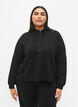 Bluza z mieszanki modalu z wysokim dekoltem, Black, Model image number 0