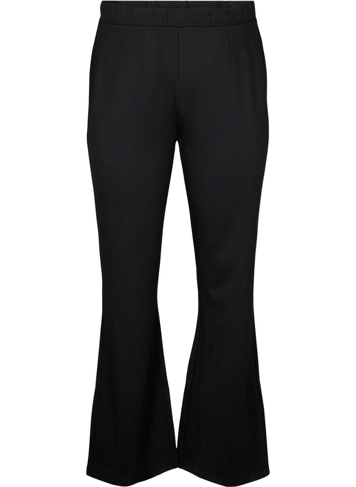 Spodnie typu bootcut z mieszanki wiskozy, Czarne, Packshot image number 0