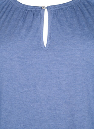 Melanzowa bluzka z krótkim rekawem, Moonlight Blue Mel., Packshot image number 2
