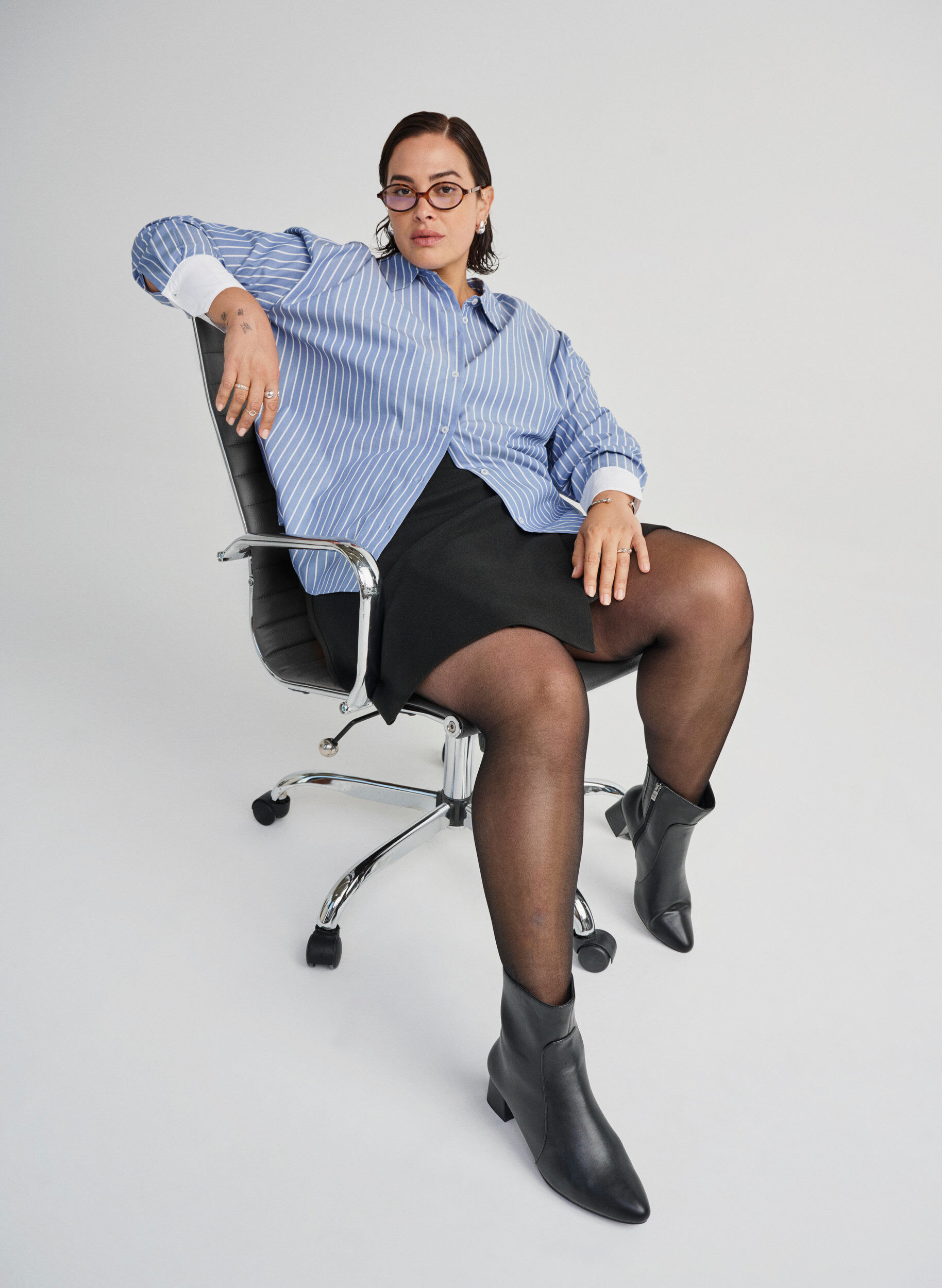 Szerokie - Buty do kostki z obcasem klockowym