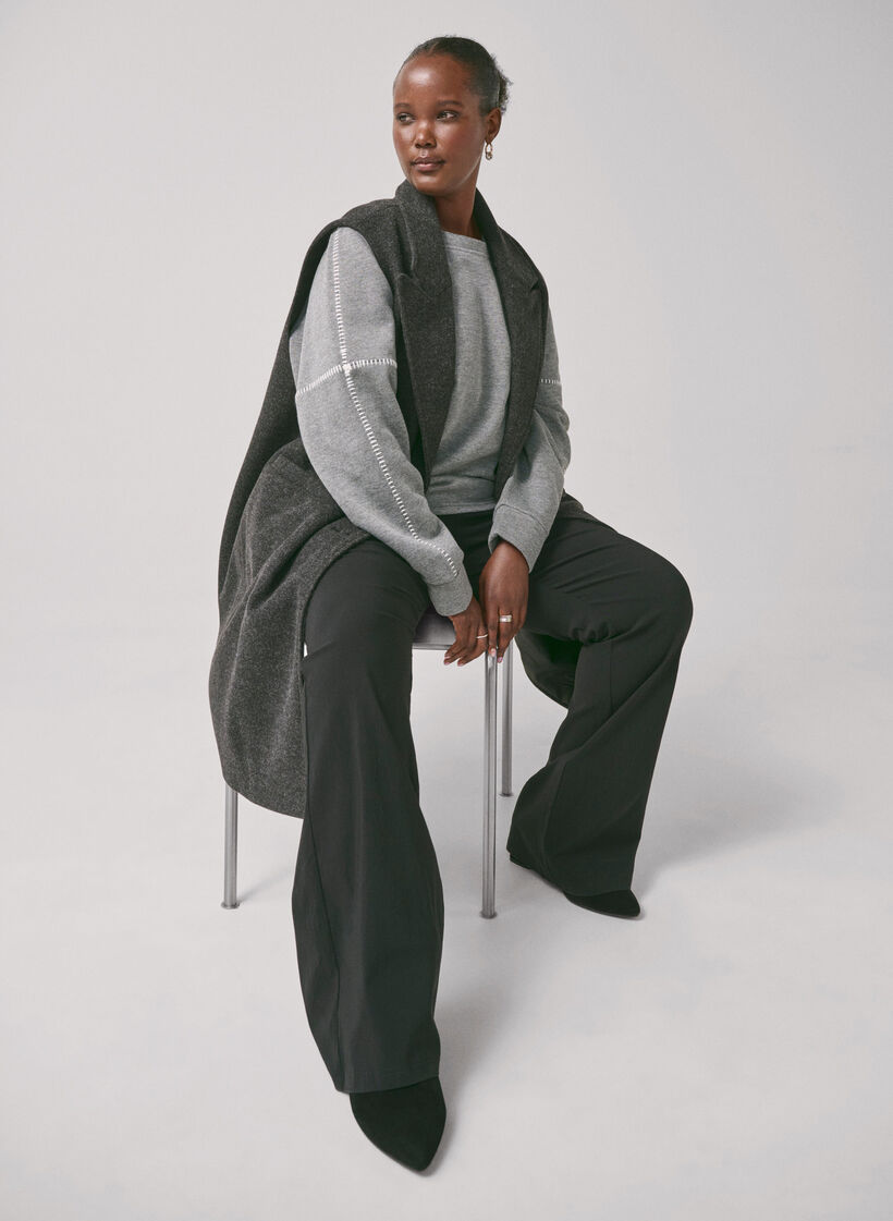 Bluza z kontrastowymi szwami, Medium Grey Mél, Image image number 0