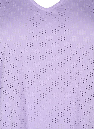 Bluzka z dekoltem w szpic i wzorem w dziurki, Viola, Packshot image number 2