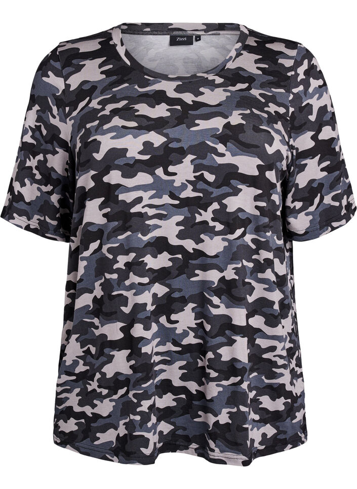 Koszulka z TENCEL&trade; Lyocell i kamuflazowym nadrukiem, , Packshot image number 0