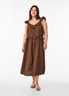 Sukienka midi bez rekawów z falbankami, Brązowy, Model image number 0