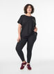Przyciete proste legginsy sportowe, Czarne, Model image number 1