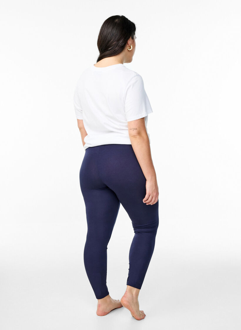Legginsy z wiskozy w stylu basic, Niebieskie, Model image number 2