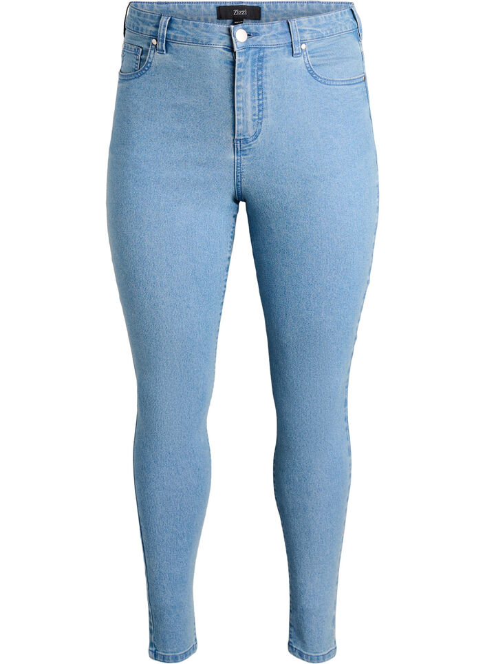 Jeansy super slim z wysokim stanem Amy, Niebieskie, Packshot image number 0