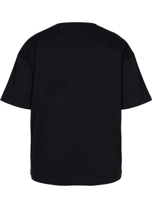 Bawelniana koszulka do cwiczen, Black, Packshot image number 1