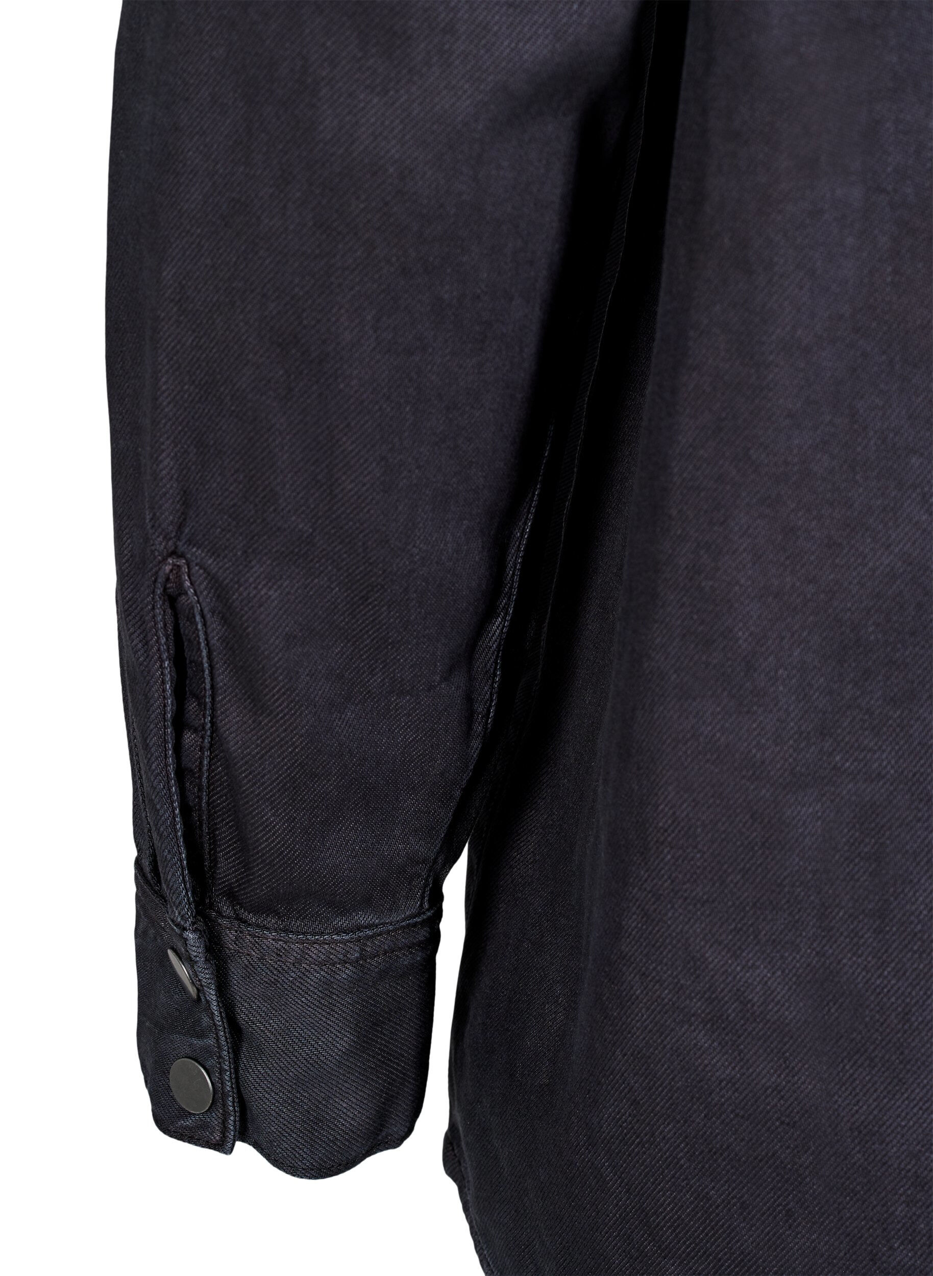 Zizzi Koszula jeansowa z kieszeniami na piersi, Czarne, Packshot image number 3