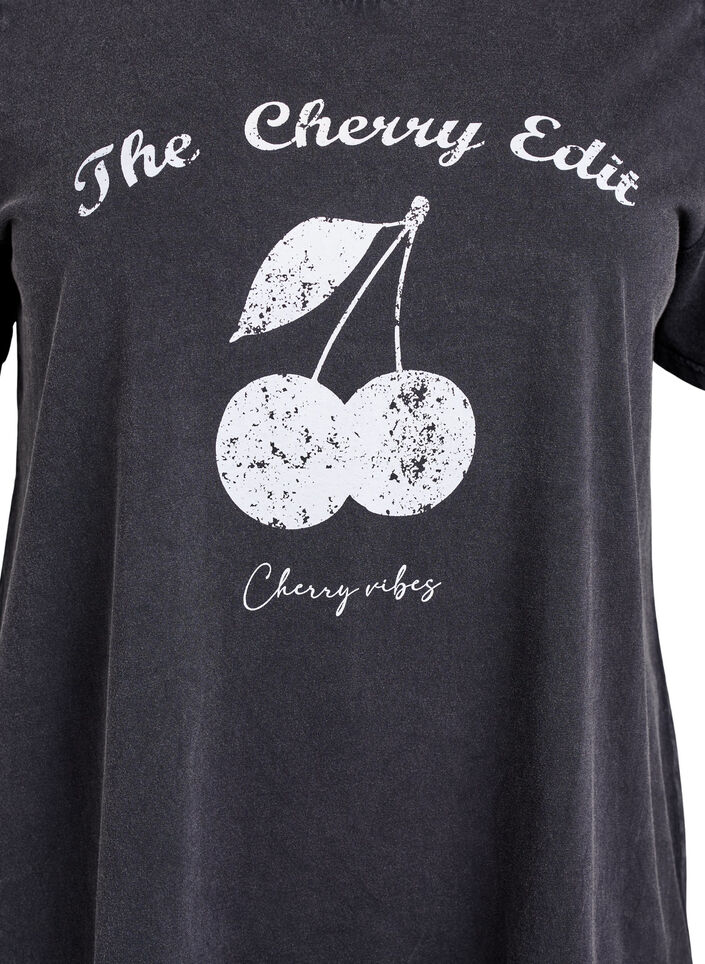 Koszulka z organicznej bawelny z nadrukiem, Ciemnoszary, Packshot image number 2