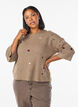Sweter w serduszka z rekawami 3/4, Brązowy, Model image number 0