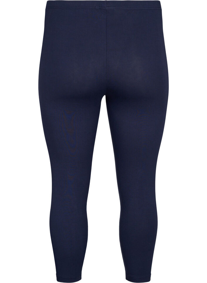 Legginsy 3/4 typu basic z wiskozy, Niebieskie, Packshot image number 1
