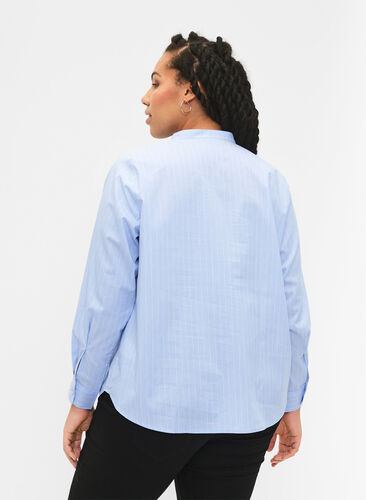 FLASH – koszula w prazki, Light Blue Stripe, Model image number 1