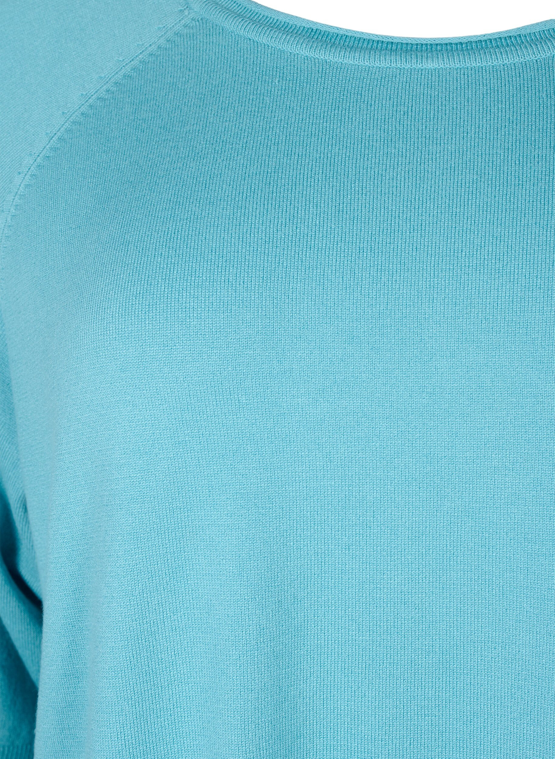 Zizzi Bluzka z dzianiny wiskozowej z rekawem 3/4, Reef Waters, Packshot image number 2