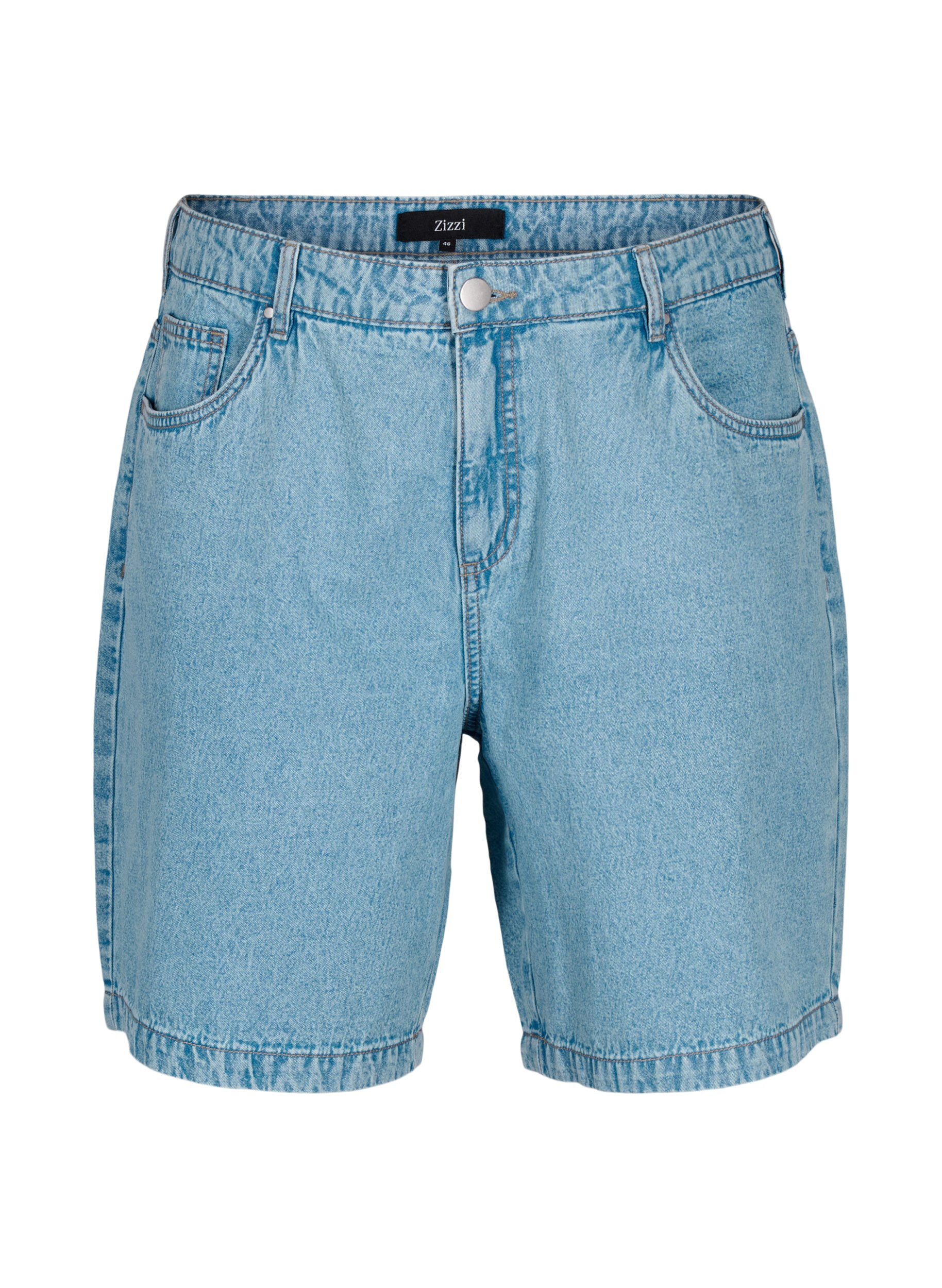 Zizzi Szorty jeansowe z wysokim stanem, Light Blue Denim, Packshot image number 0