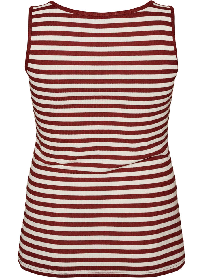 Tank top w paski o prazkowanej strukturze, Czerwony, Packshot image number 1