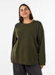Luzny dzianinowy sweter z widocznymi szwami, Zielony, Model image number 0