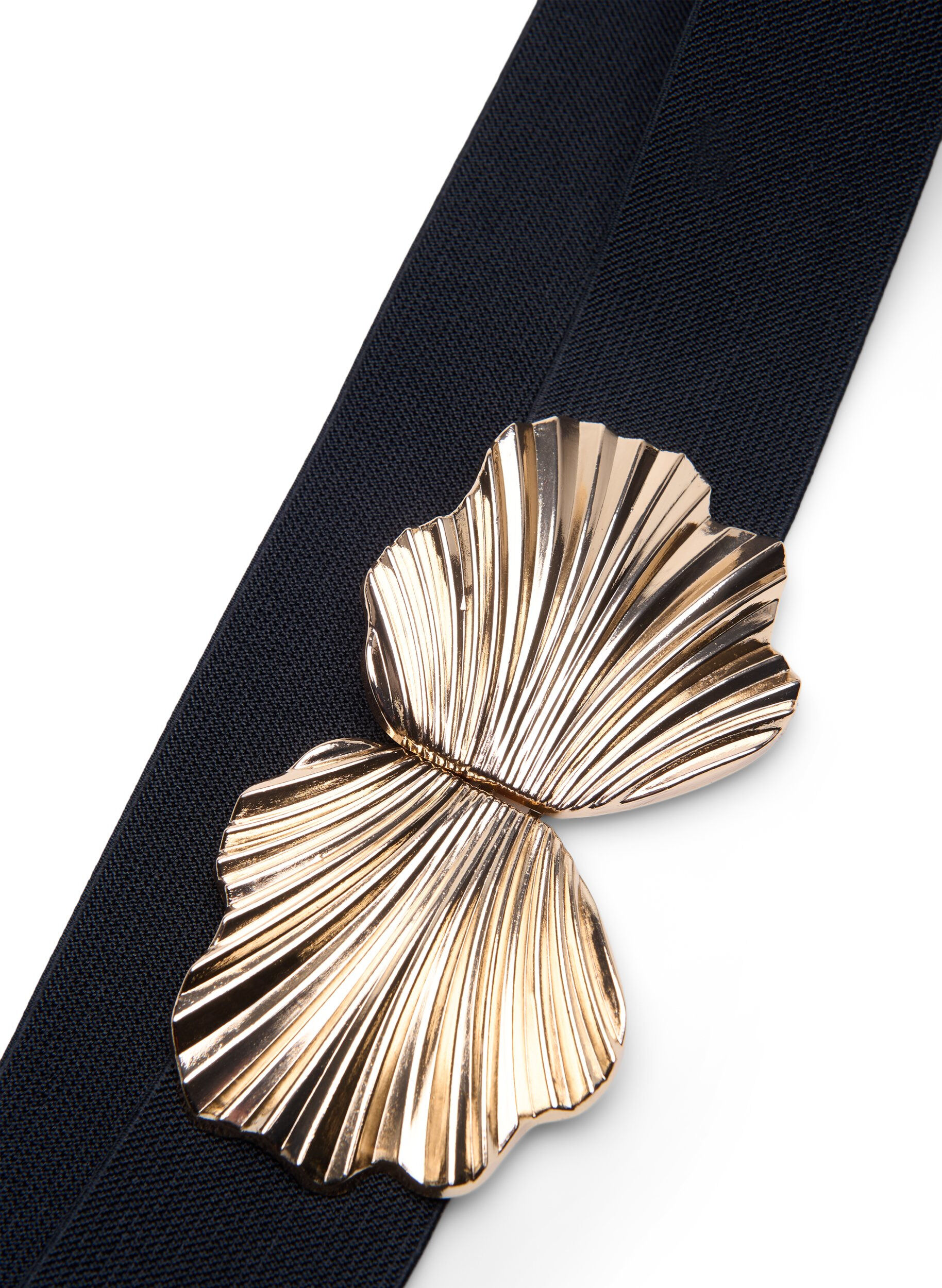 Zizzi Elastyczny pasek ze zlota sprzaczka, Black, Packshot image number 2