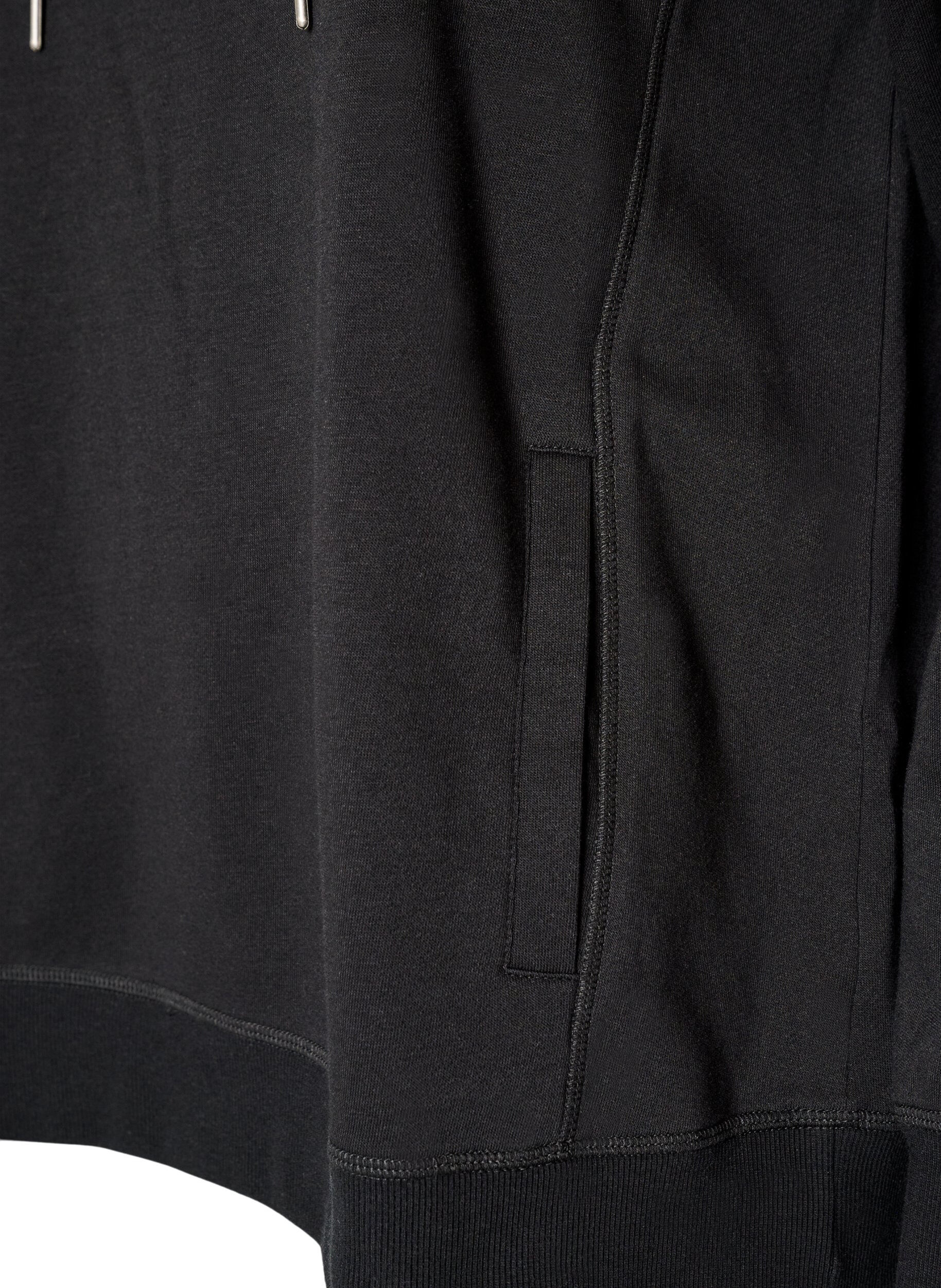ZizziBluza z wysokim kolnierzem i kieszeniami, Czarne, Packshot image number 3