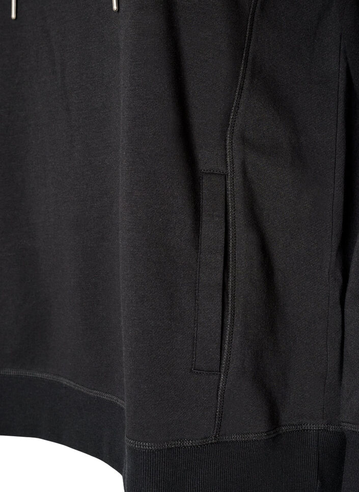 Bluza z wysokim kolnierzem i kieszeniami, Czarne, Packshot image number 3