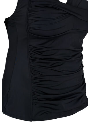 Tankini z drapowanym przodem, Black, Packshot image number 3